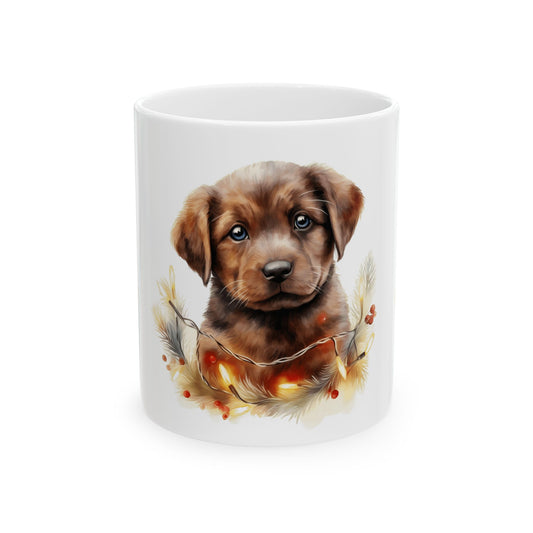 Cute Brown Puppy Coffee Mug — Adorable Lab Puppy Ceramic Mug 11oz Item #952094