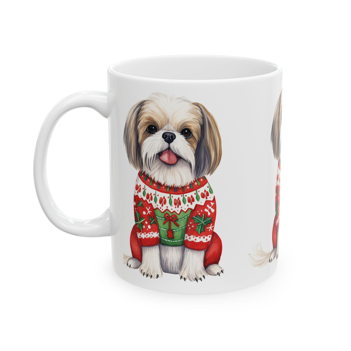 Shih Tzu Christmas Mug – Cute Dog in Holiday Sweater 11oz Item #775462
