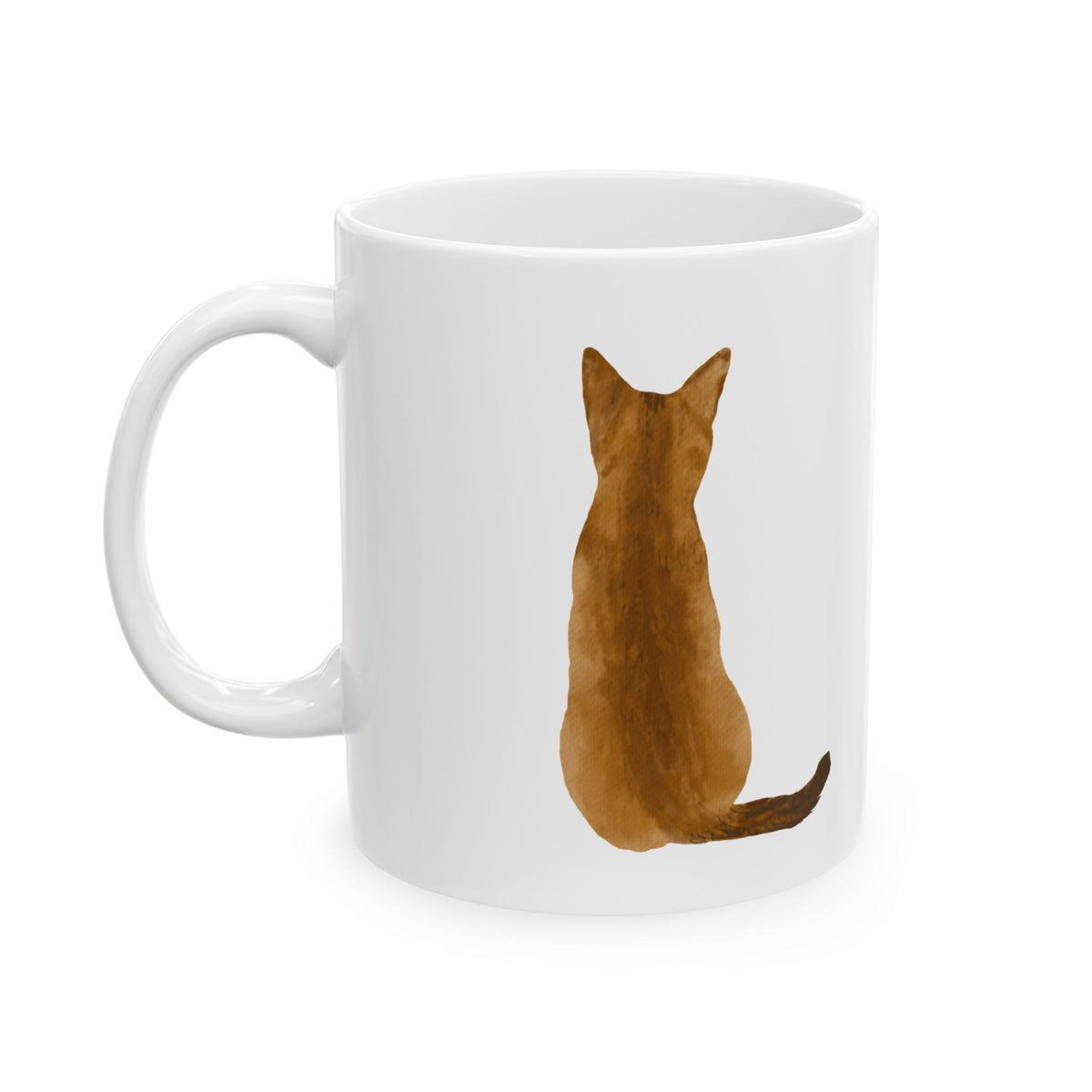 Brown Cat Silhouette Ceramic Mug 11oz Item #1011