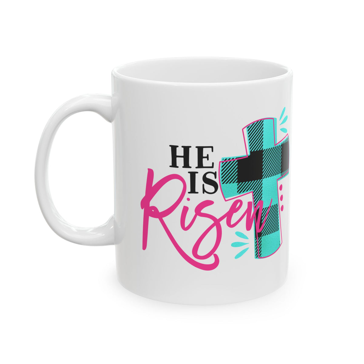 He Is Risen Ceramic Mug – Christian Easter Cross Coffee Cup 11oz Item #538027