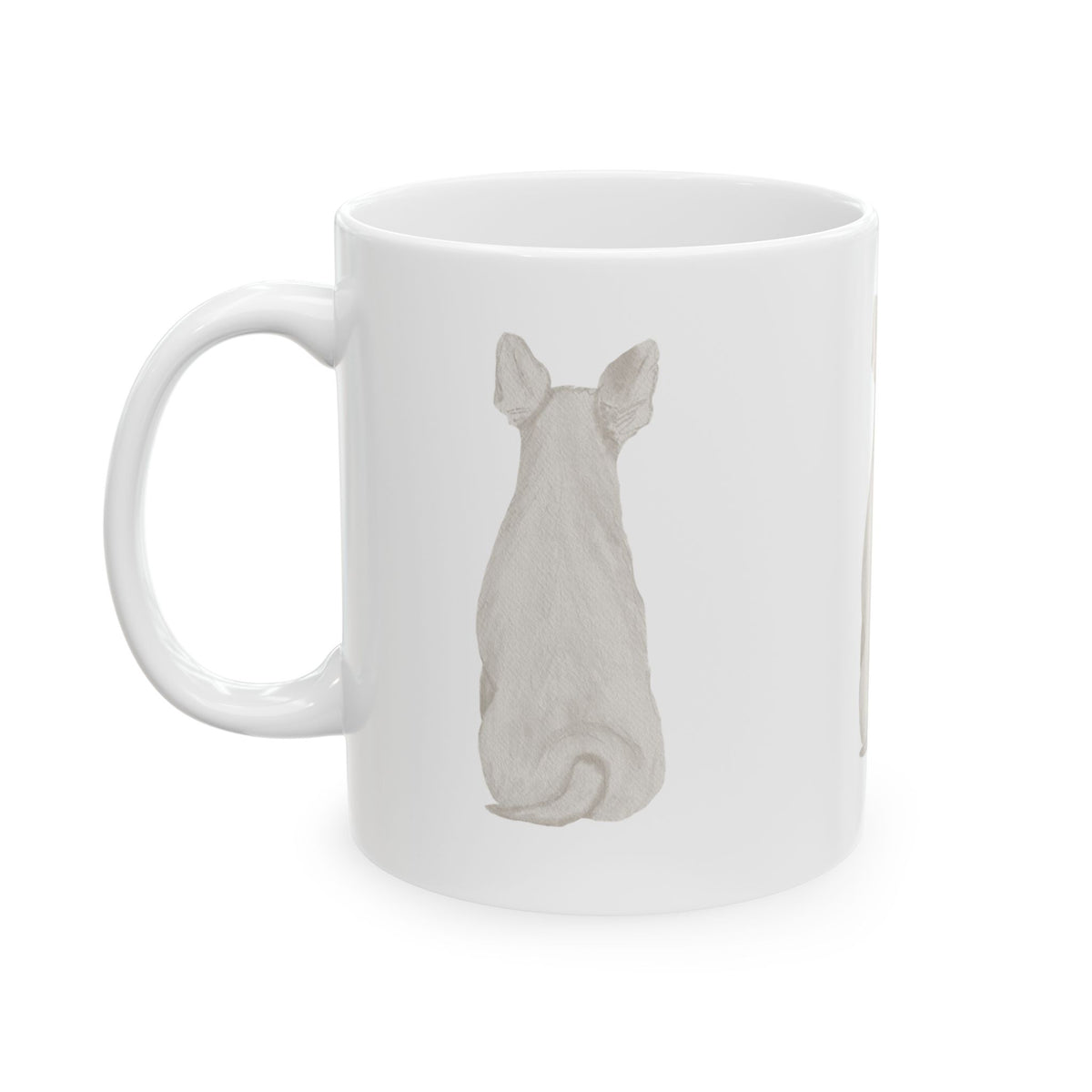 Dog Silhouette Mug – Back View Ceramic Coffee Cup 11oz Item #1015