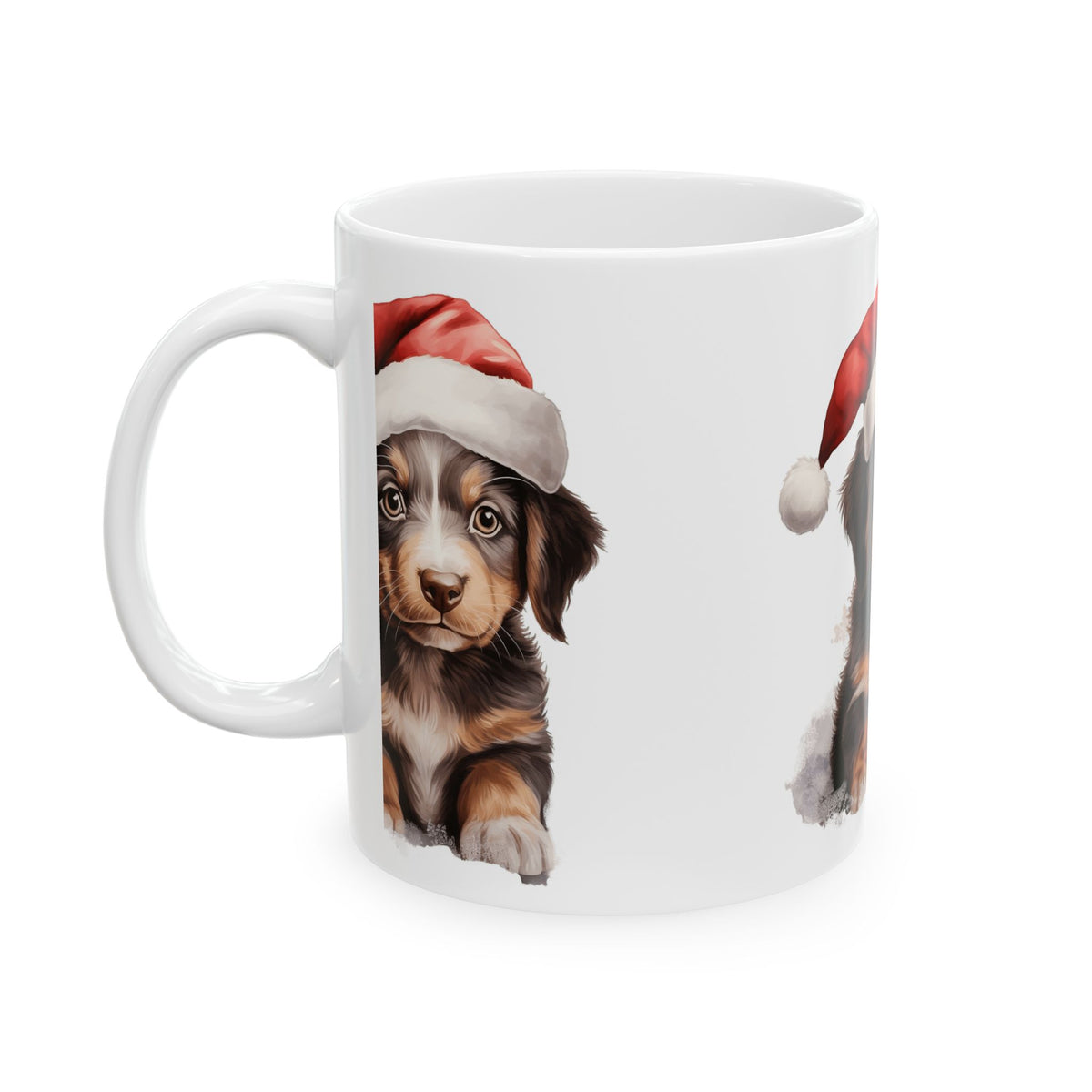 Christmas Puppy Ceramic Mug – Cute Dachshund in Santa Hat 11oz Item #12674