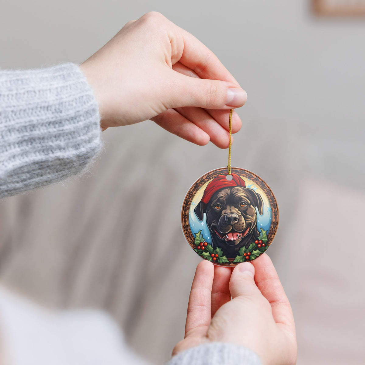 Cane Corso Dog Christmas Ceramic Ornament Item #68624