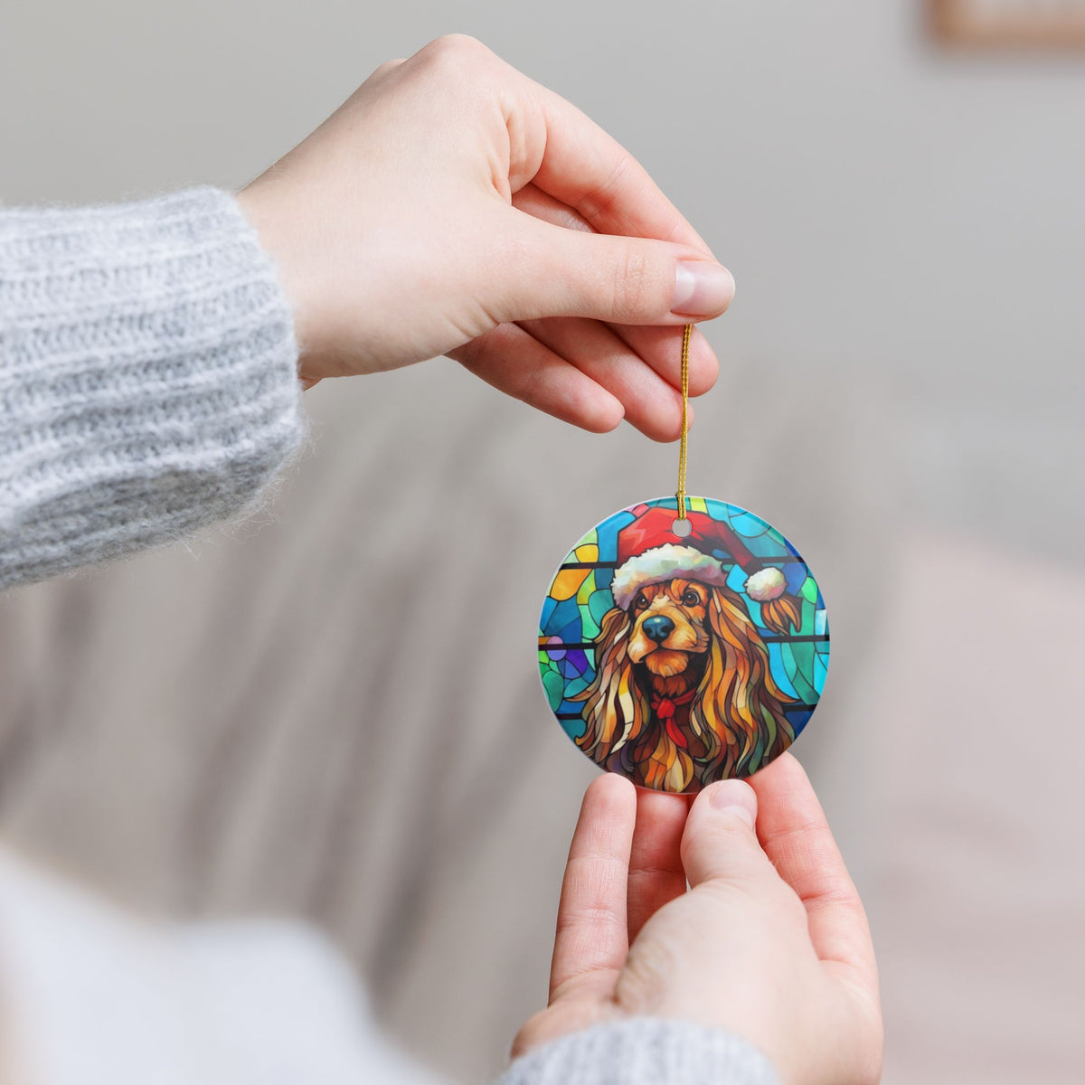 Christmas Dog Ceramic Ornament Item #465146