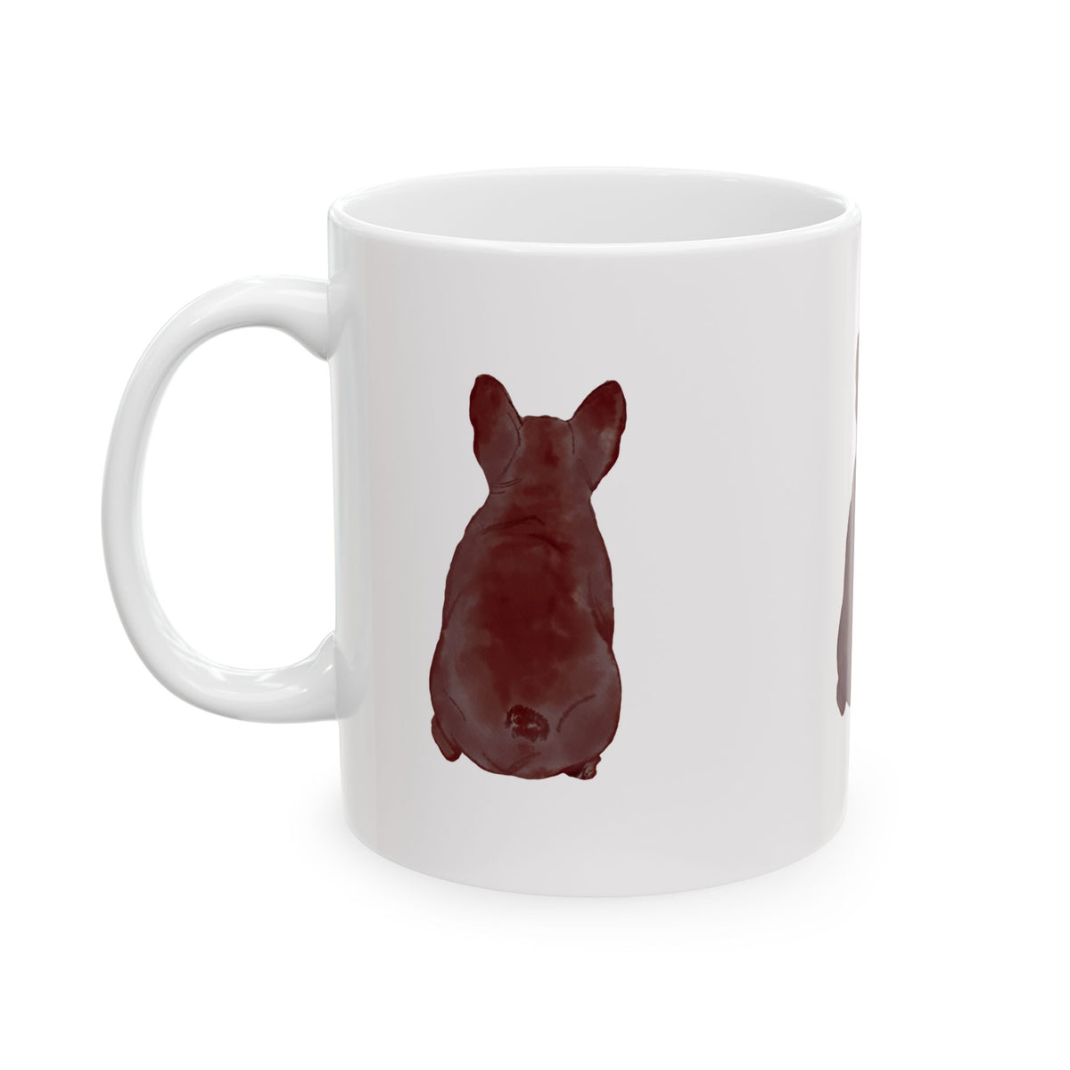 Dog Silhouette Mug – Back View Ceramic Coffee Cup 11oz Item #7096