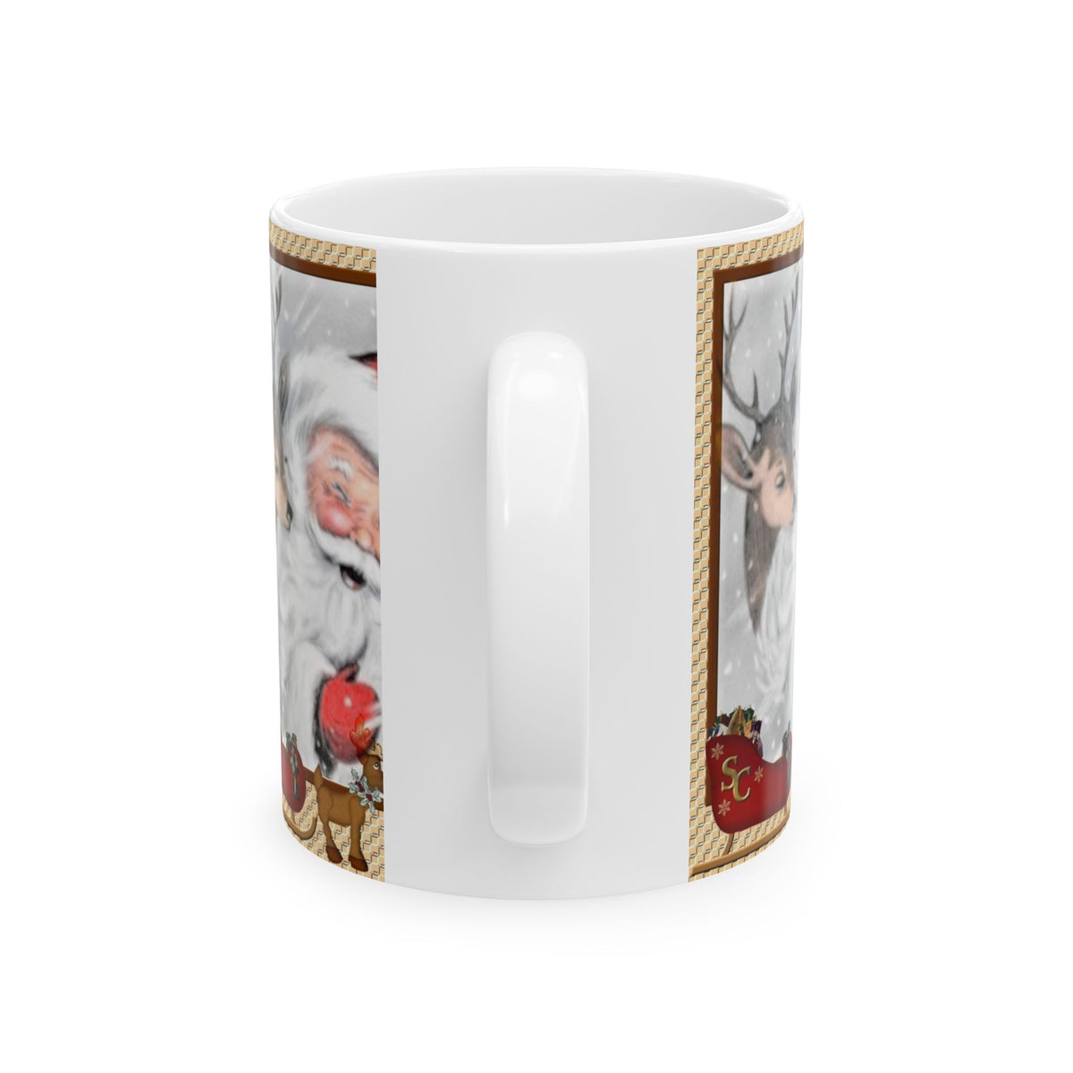 Christmas Santa & Reindeer Ceramic Mug 11oz Item #291805