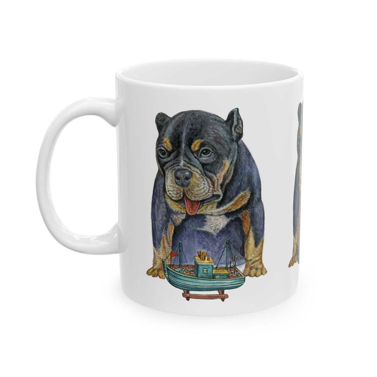 Bulldog Fishbowl Ceramic Mug — Cute Dog Lover Coffee Cup 11oz Item #152039
