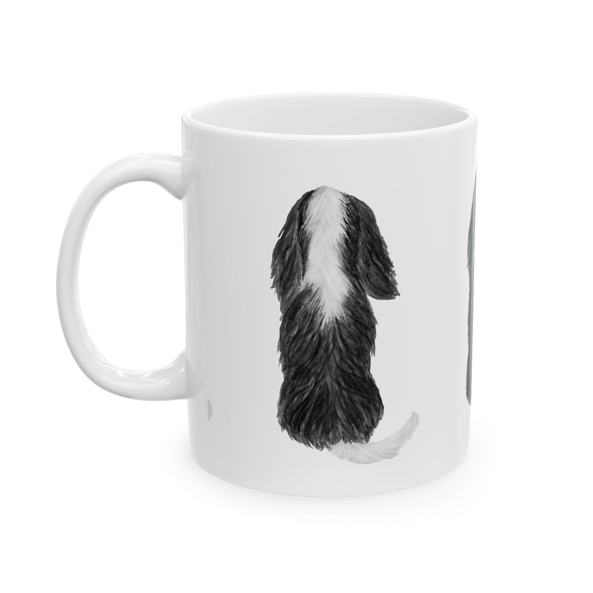 Border Collie Back View Ceramic Mug – Cute Dog Lover Coffee Cup 11oz Item #71003