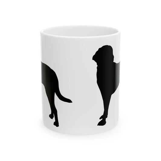 Silhouette Labrador Dog Ceramic Mug – Black Dog Silhouette Coffee Cup 11oz Item #28146