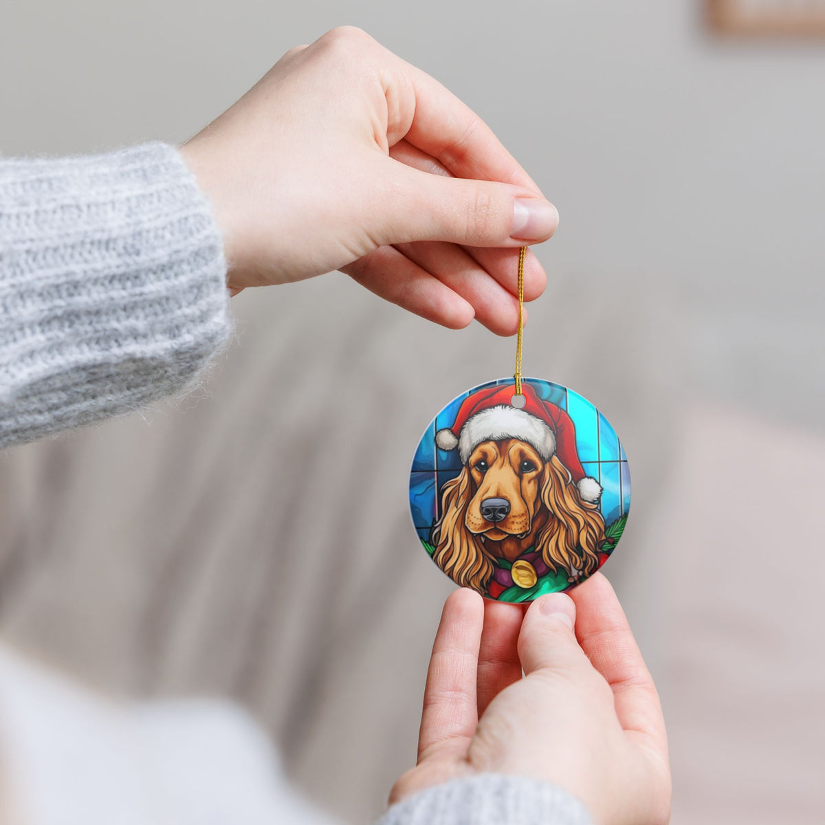 Christmas Golden Retriever Ceramic Ornament Item #356066