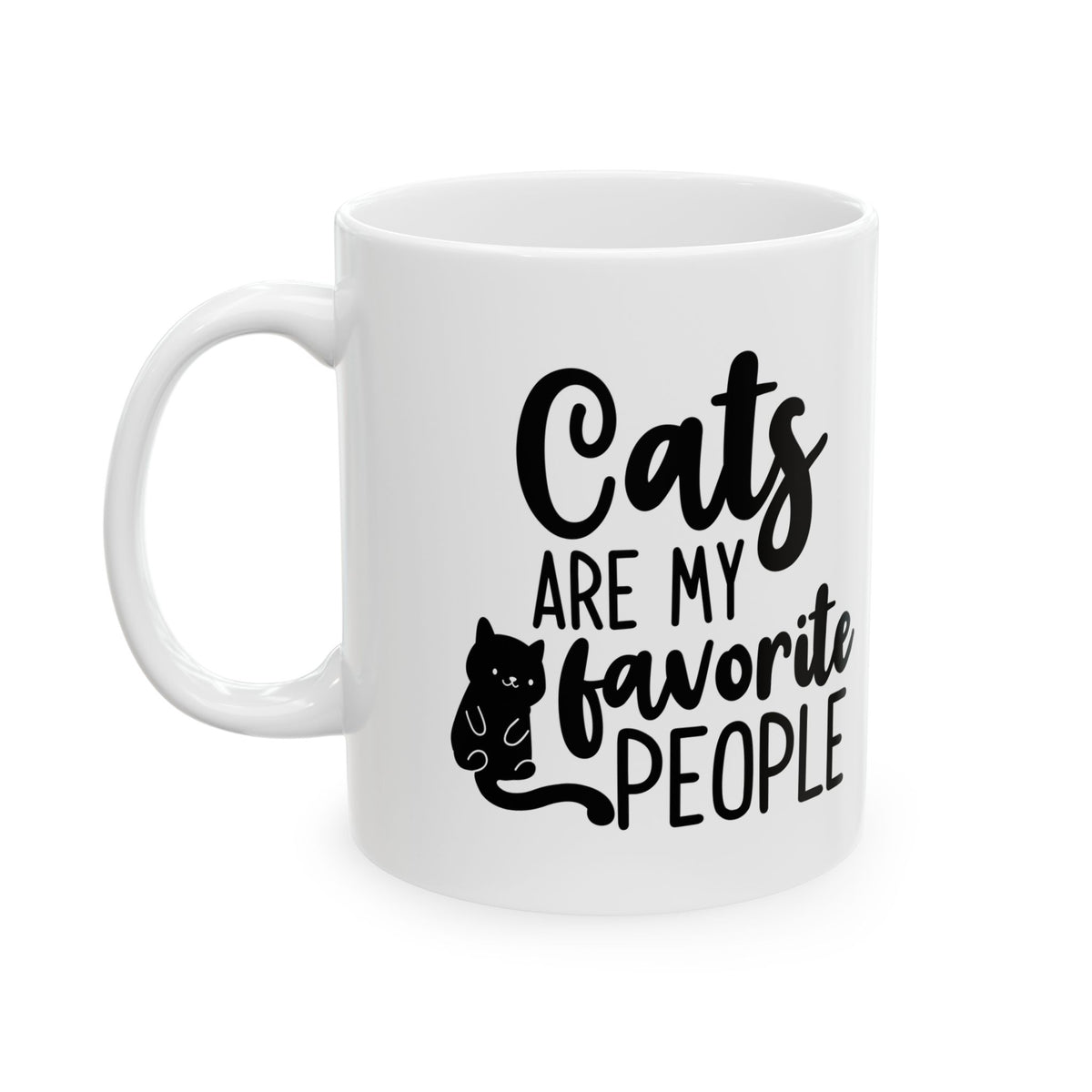 Cat Lovers Mug — “Cats Are My Favorite People” Ceramic Coffee Cup 11oz Item #255047
