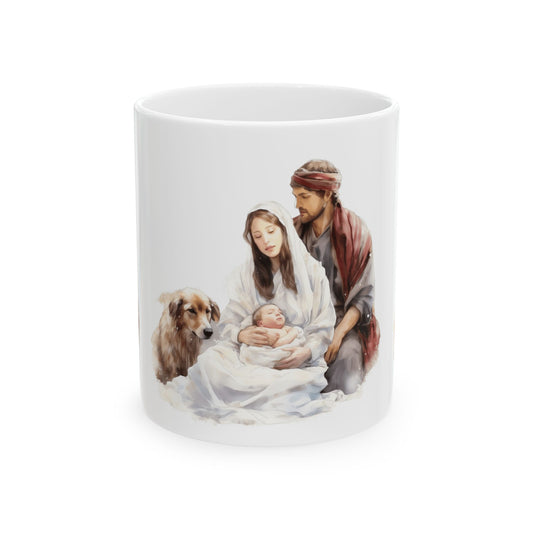 Nativity Family Ceramic Mug – Holy Family Christmas Coffee Cup 11oz Item #719189