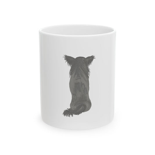 Black Dog Back-View Ceramic Mug — Cute Pet Lover Coffee Cup 11oz Item #105059