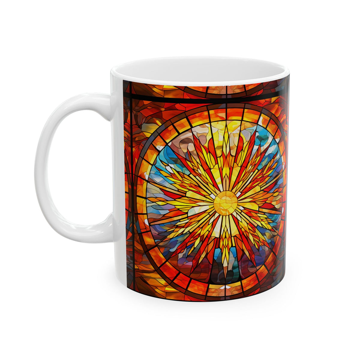 Stained Glass Sunburst Ceramic Mug 11oz Item #110451