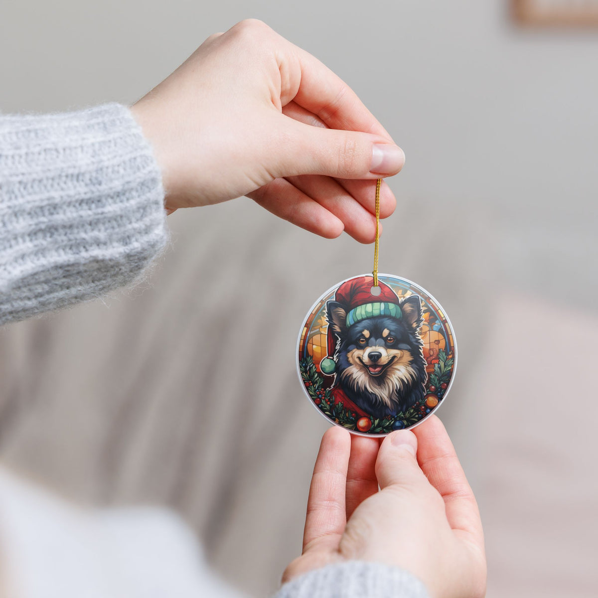 Schipperke Dog Christmas Ceramic Ornament Item #520494