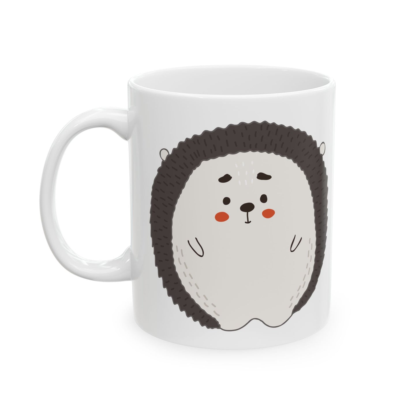 Hedgehog Ceramic Mug – Cute Minimalist Animal Coffee Cup 11oz Item #915833