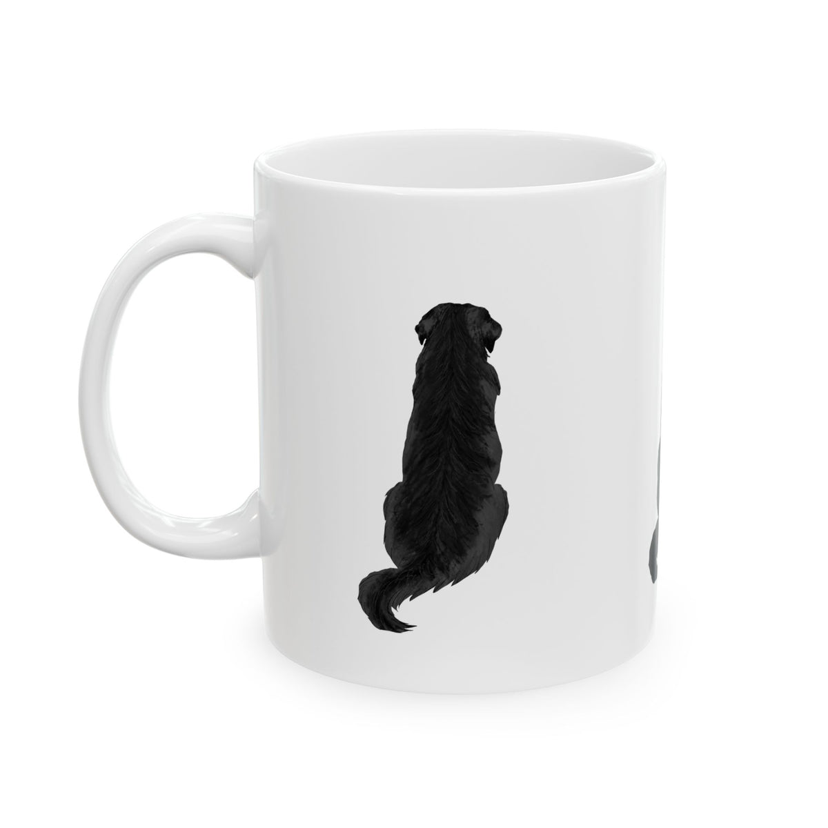 Black Dog Silhouette Ceramic Mug — Cute Pet Lover Coffee Cup 11oz Item #504688