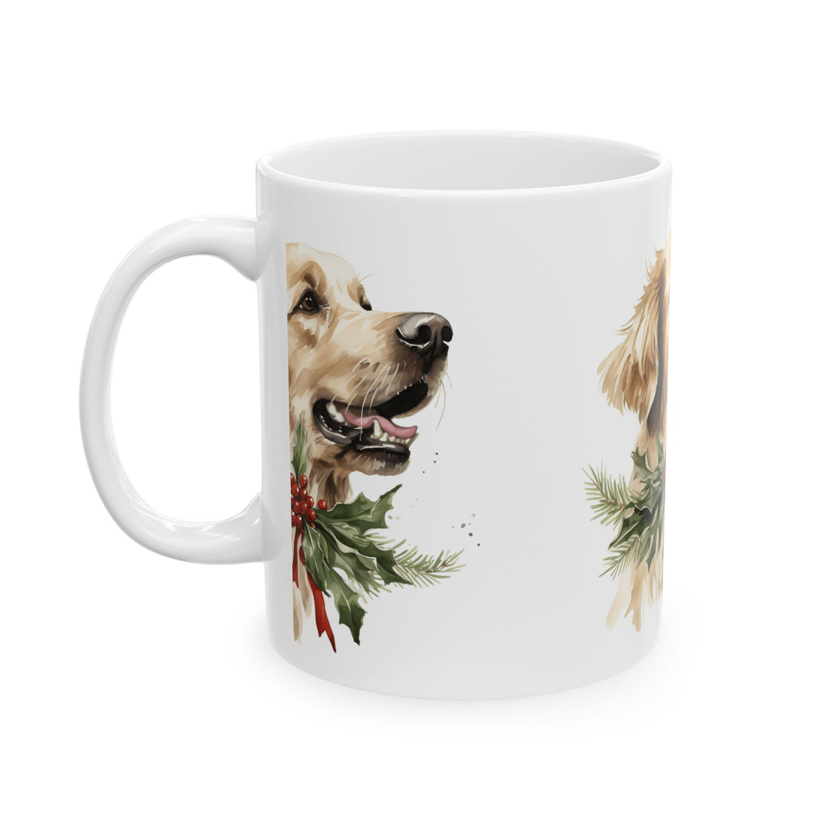Golden Retriever Holiday Mug — Festive Dog Coffee Cup 11oz Item #954407