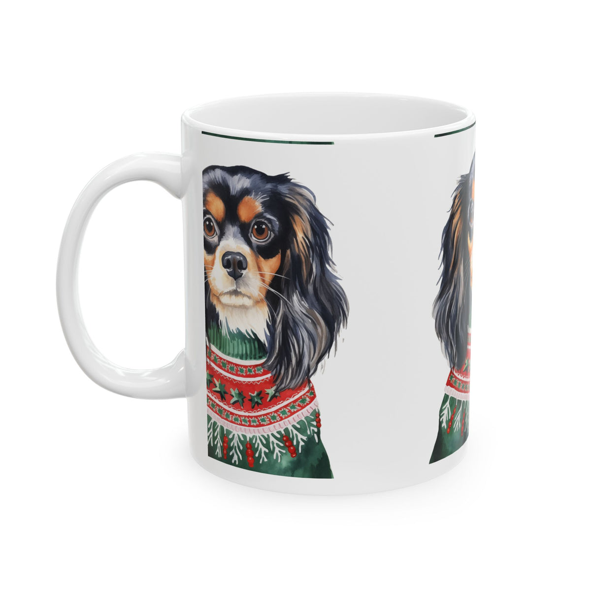 Cavalier King Charles Christmas Mug – Cute Dog in Holiday Sweater 11oz Item #814475