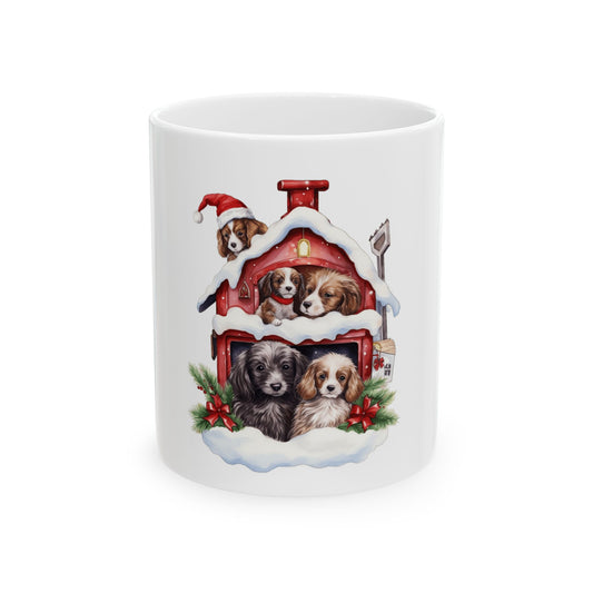 Christmas Puppy Barn Ceramic Mug 11oz Item #243209