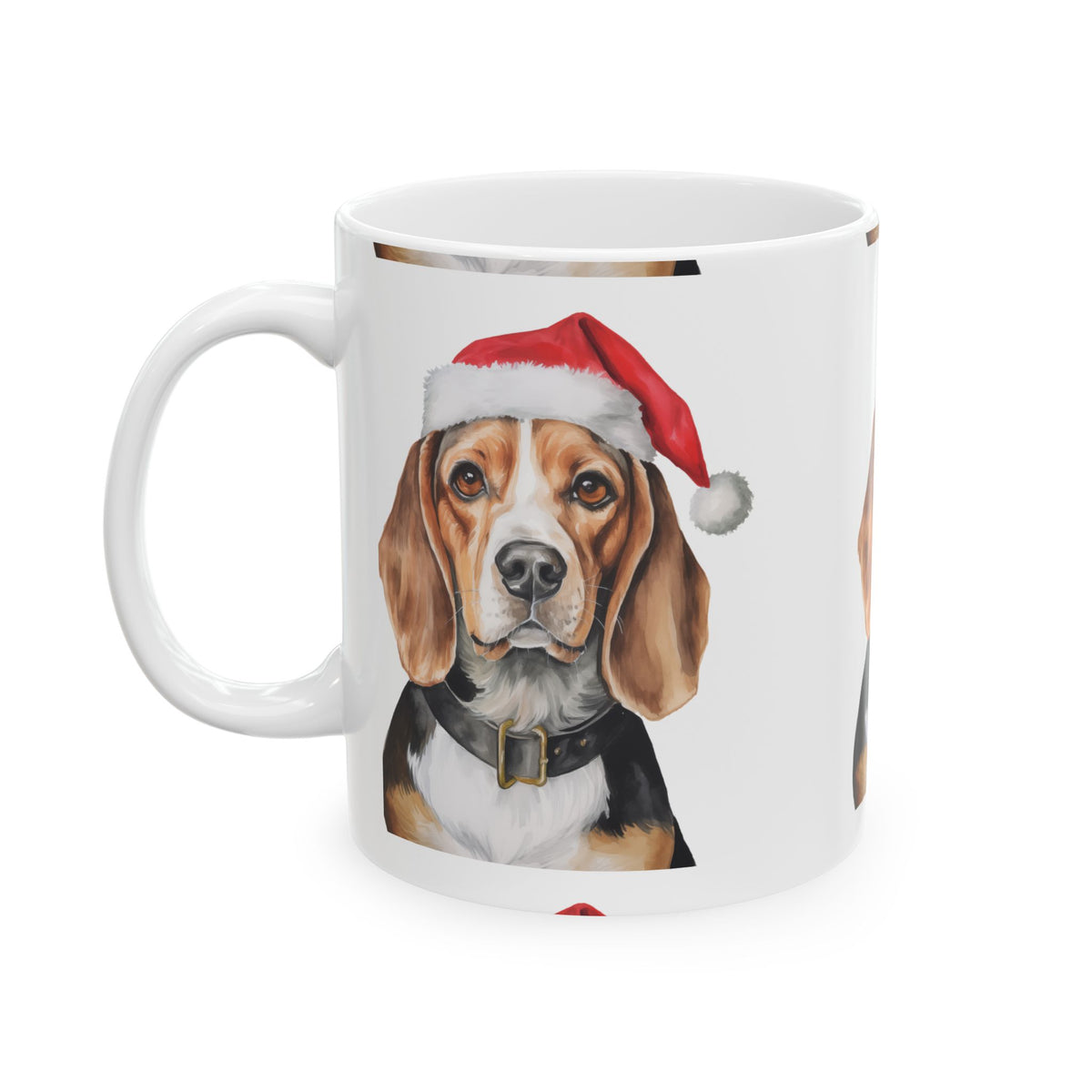 Beagle Dog Christmas Mug - Festive Santa Hat Pet Coffee Cup 11oz Item #729309
