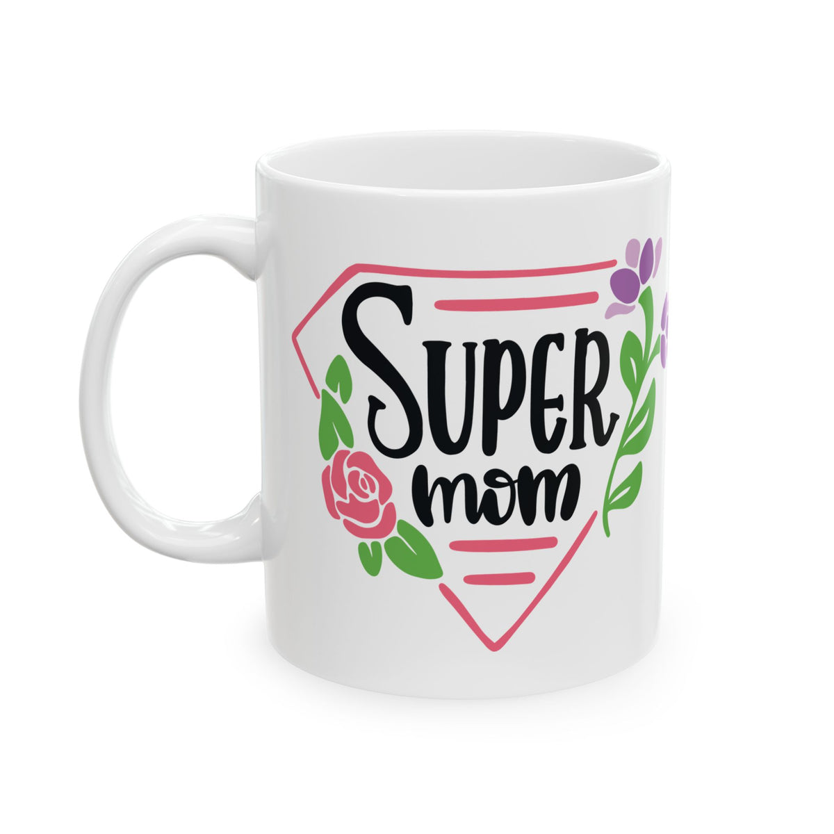 Summer Mom Floral Ceramic Mug – “Summer Mom” Coffee Cup, 11oz Item #229372
