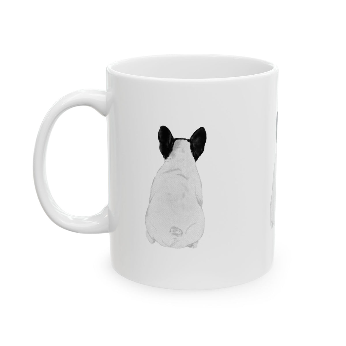 Dog Silhouette Mug – Back View Ceramic Coffee Cup 11oz Item #1198