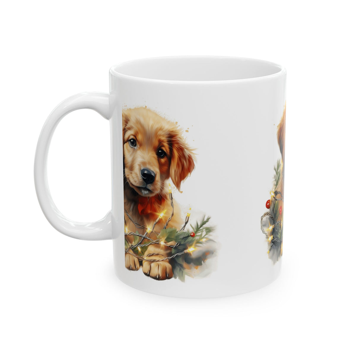 Golden Retriever Puppy Christmas Mug — Cute Dog Coffee Cup 11oz Item #319703