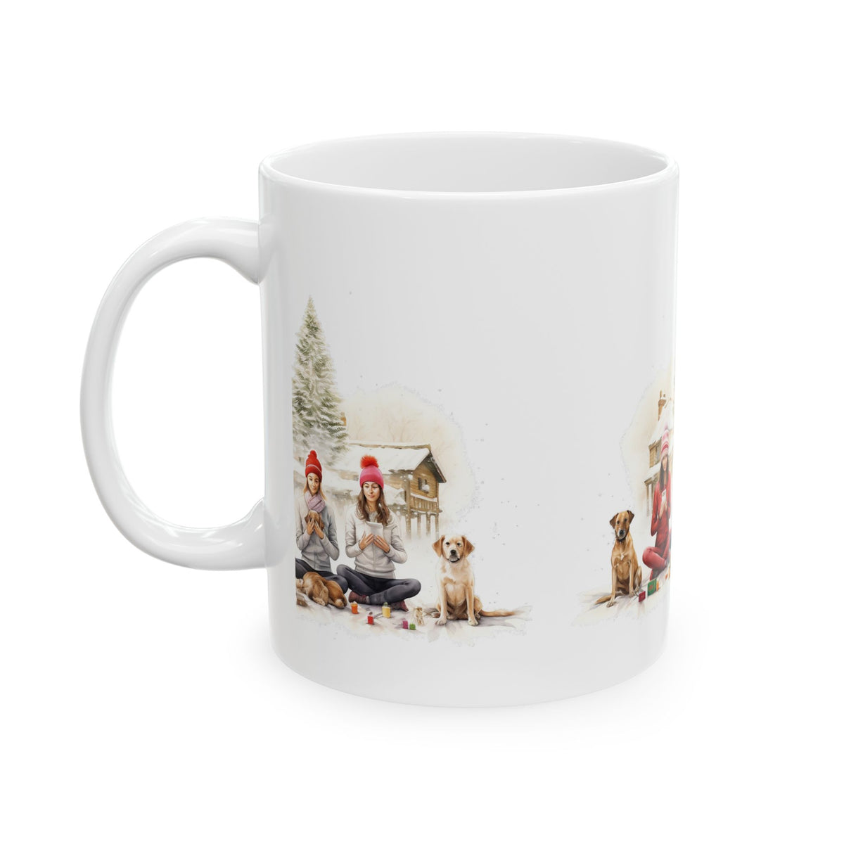 Holiday Friends Ceramic Mug — Cozy Winter Family Scene 11oz Item #812654
