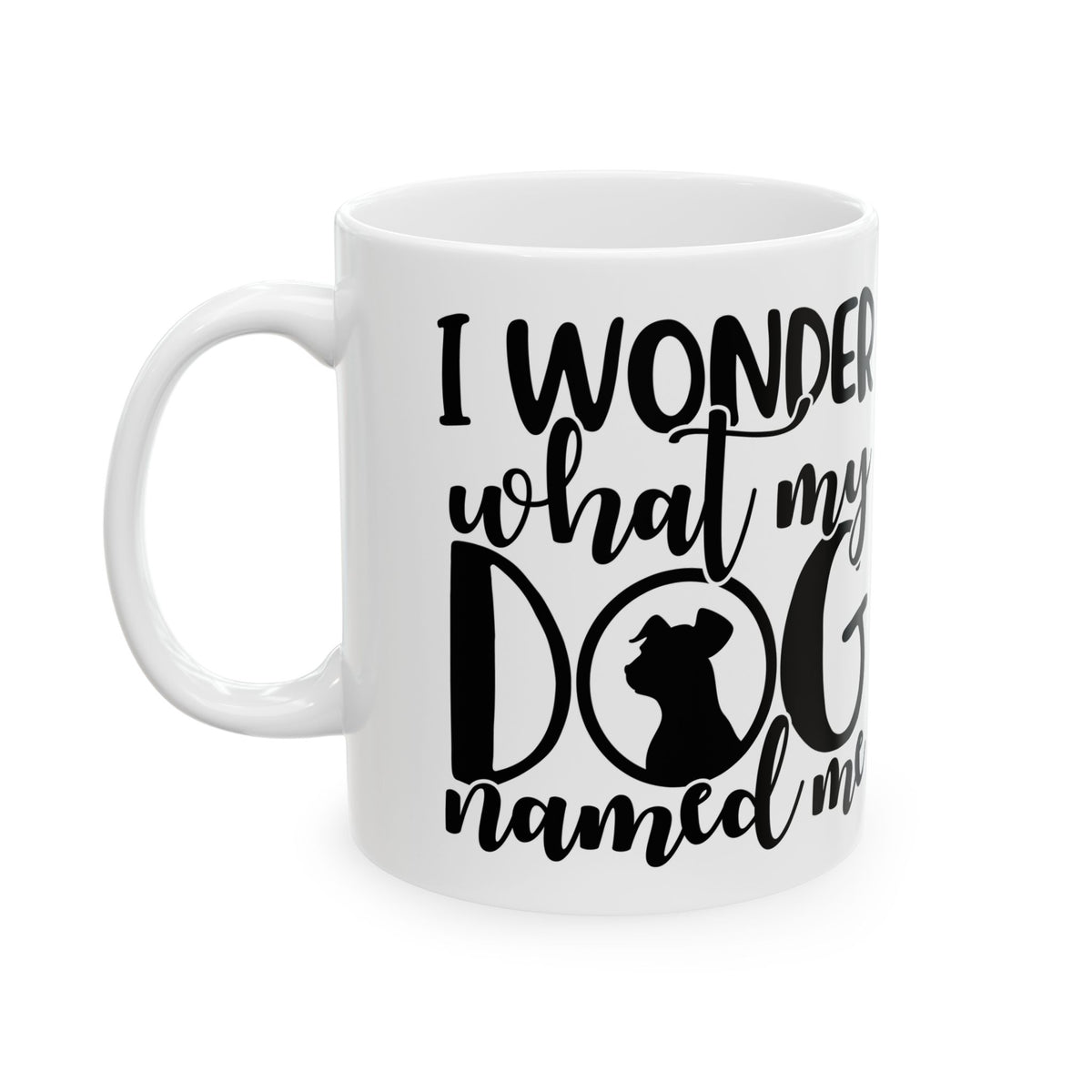 Ceramic Mug — "I Wonder What My Dog Named Me" Funny Dog Lover Coffee Mug 11oz Item #558339