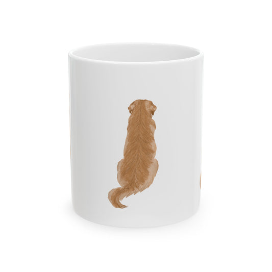 Golden Retriever Back View Ceramic Mug — Cute Dog Lover Coffee Cup 11oz Item #635948