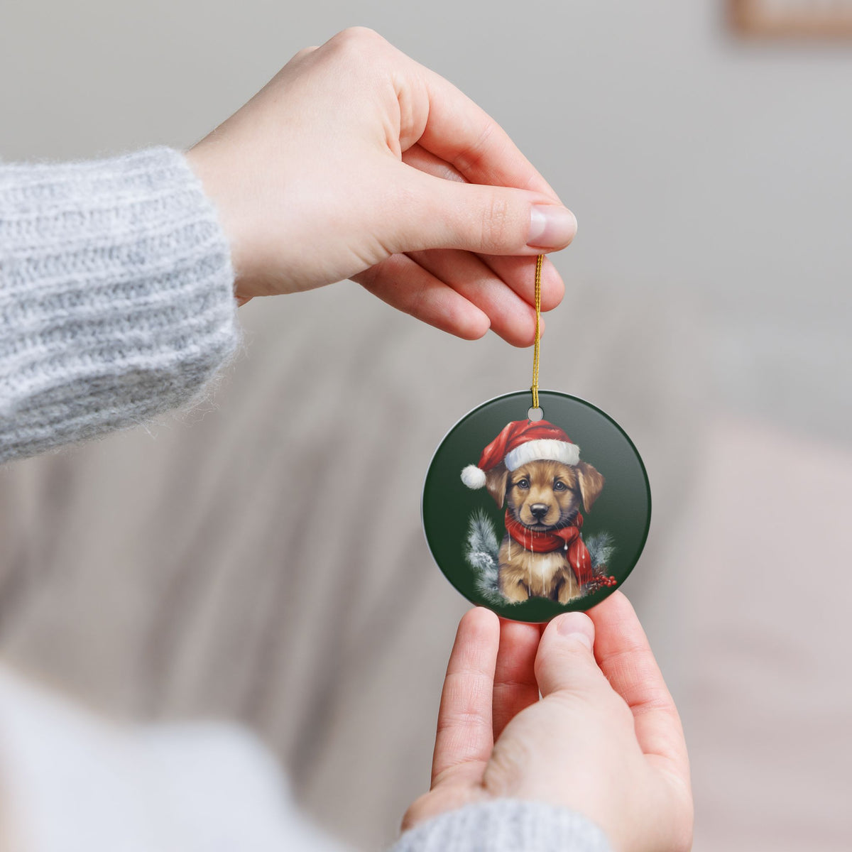 Christmas Puppy Ceramic Ornament Item #162761