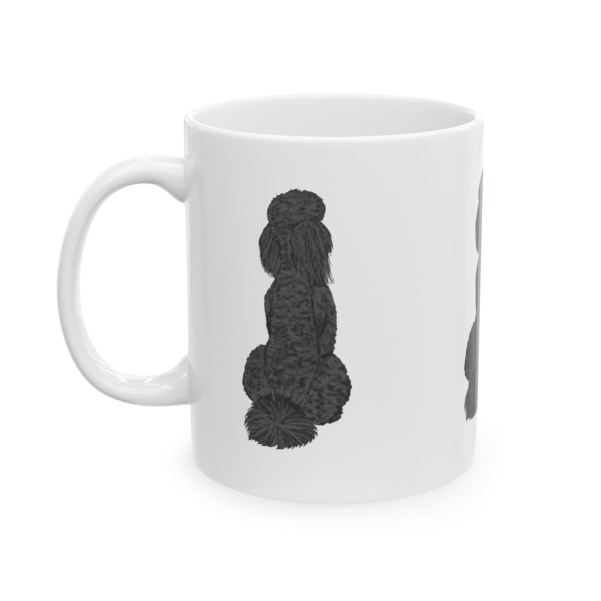 Poodle Silhouette Ceramic Mug — Black Dog Coffee Cup 11oz Item #578519