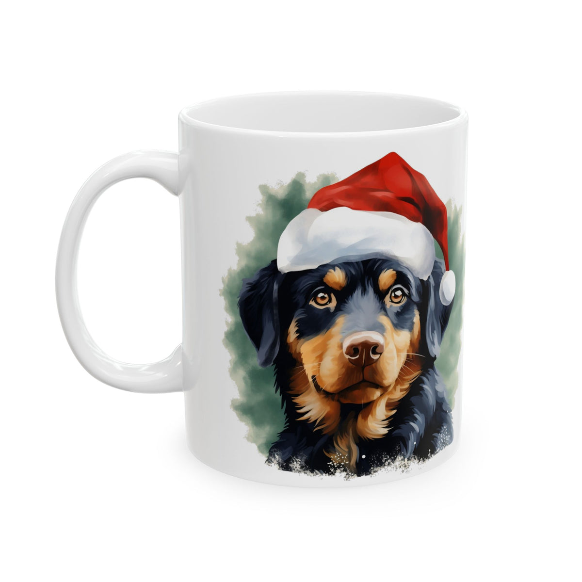 Cute Christmas Dog with Santa Hat Christmas Mug 11oz Item #218005