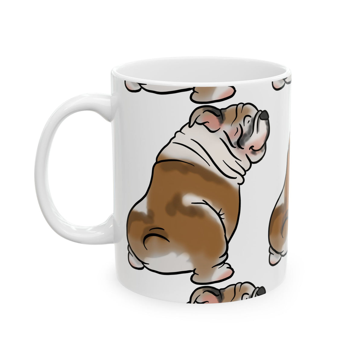 Bulldog Butt Ceramic Mug — Cute English Bulldog Coffee Cup 11oz Item #306176