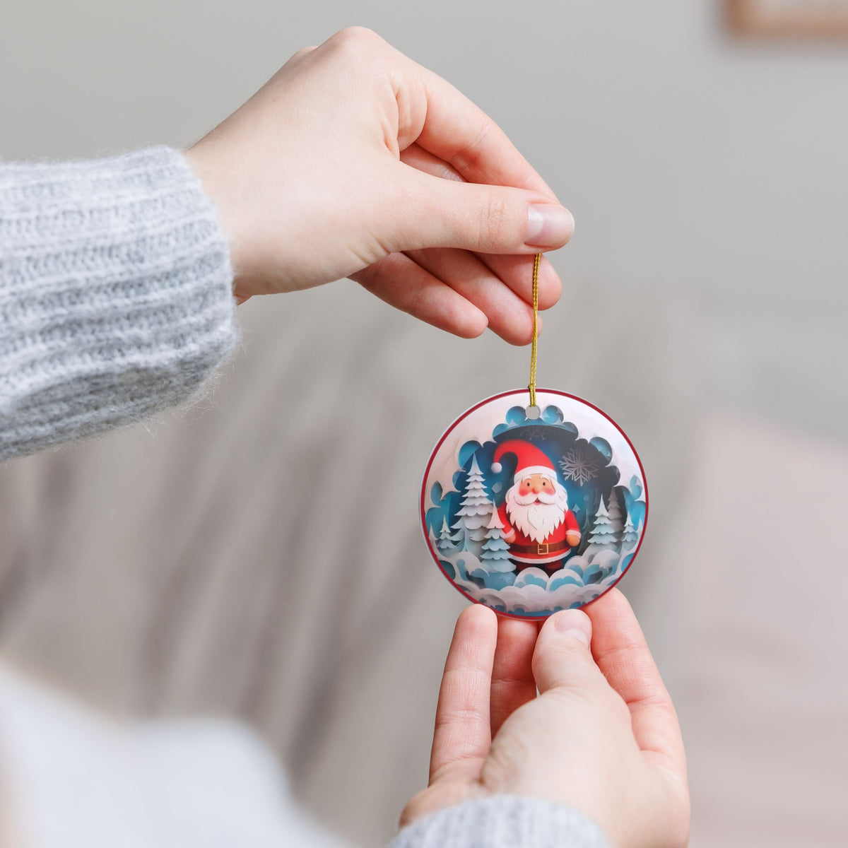 Santa Claus Christmas Ceramic Ornament Item #322761