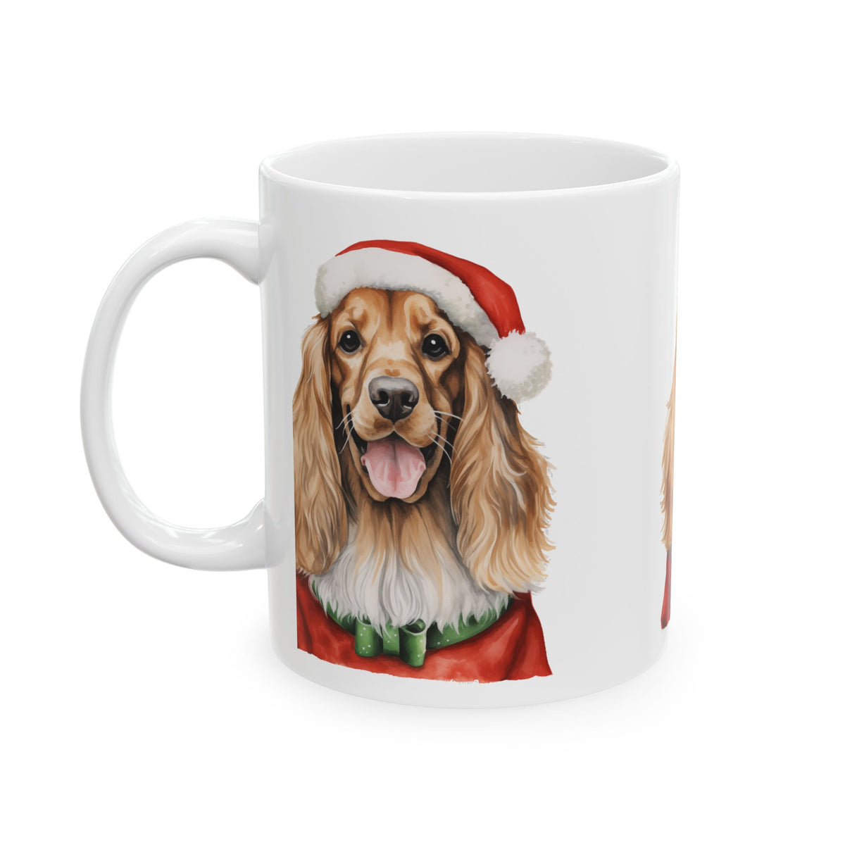 Cocker Spaniel Christmas Mug — Festive Dog Santa Coffee Cup 11oz Item #692674