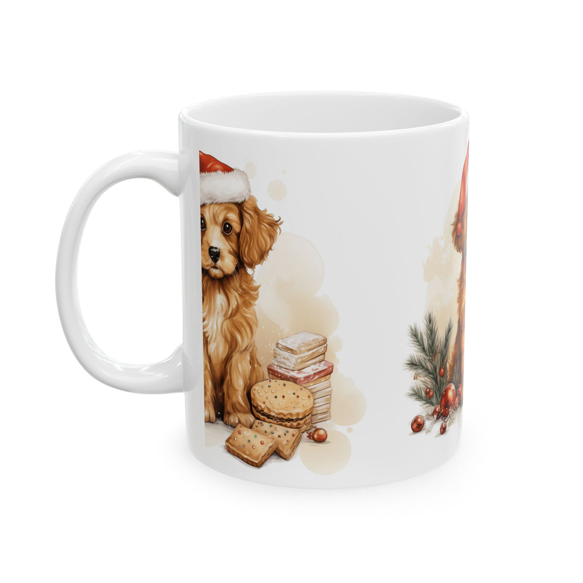 Christmas Puppy Coffee Mug – Cute Dog in Santa Hat 11oz Item #912588