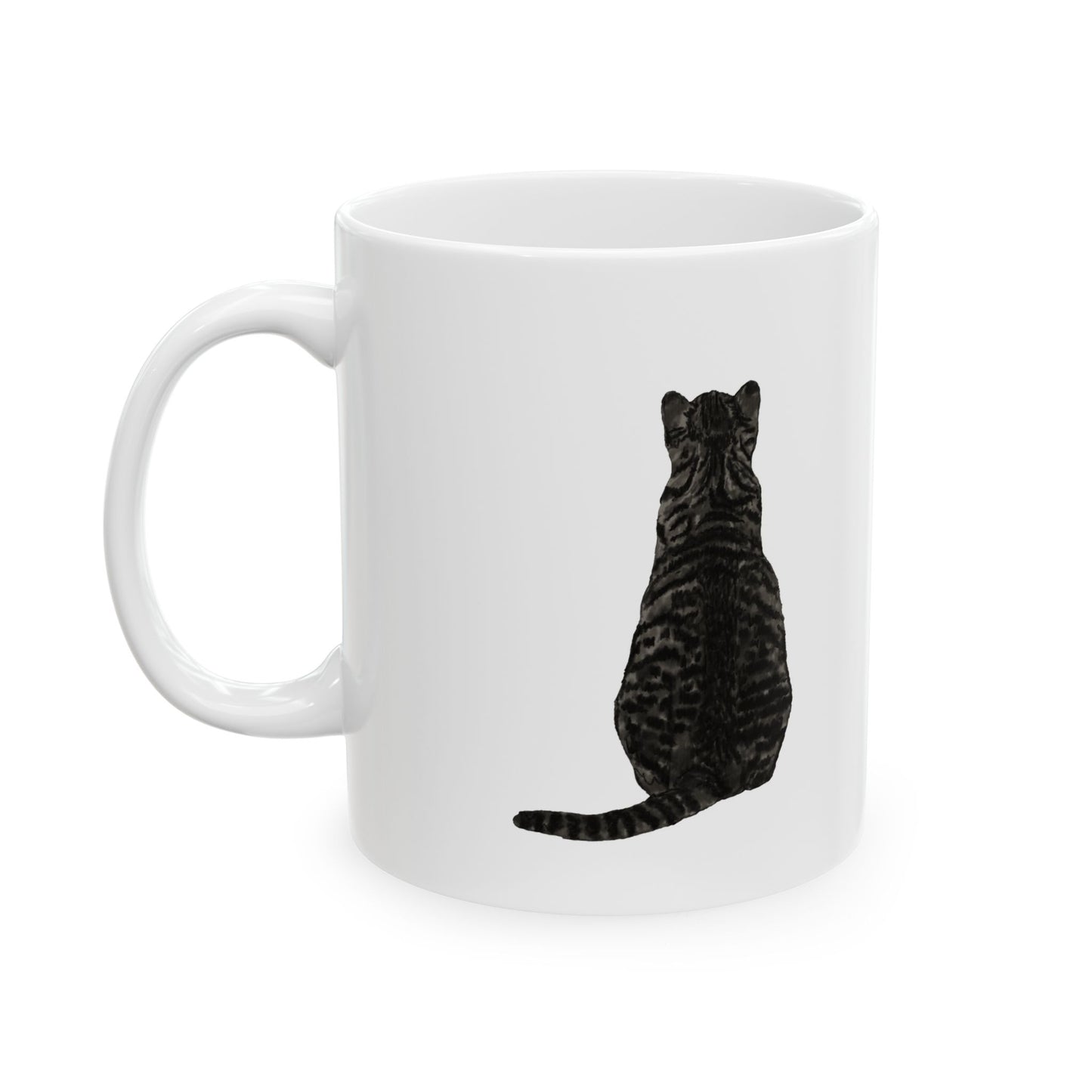 Black Cat Ceramic Mug – Cute Sitting Cat Coffee Cup 11oz Item #610