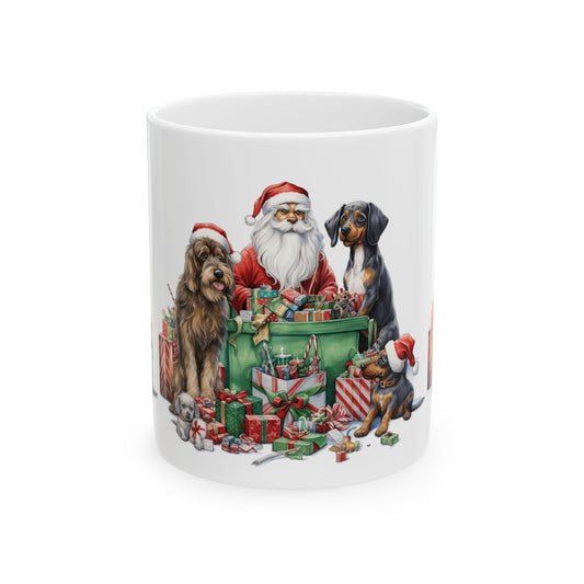 Christmas Santa with Dogs Ceramic Mug – Festive Holiday Gift Mug 11oz Item #518527