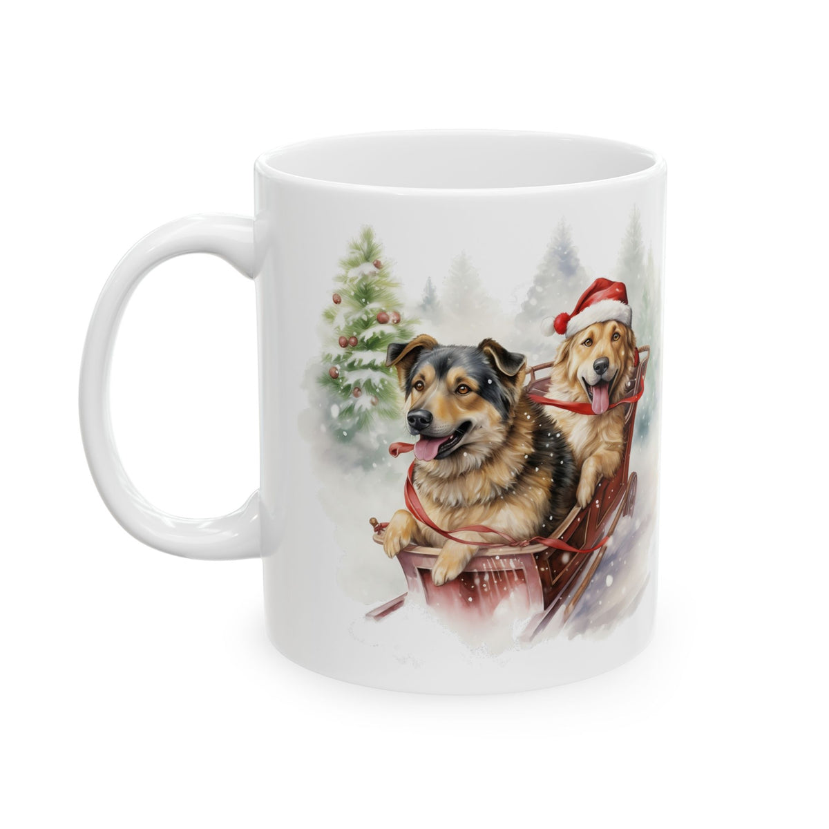 Christmas Dogs Sleigh Ceramic Mug 11oz Item #308464