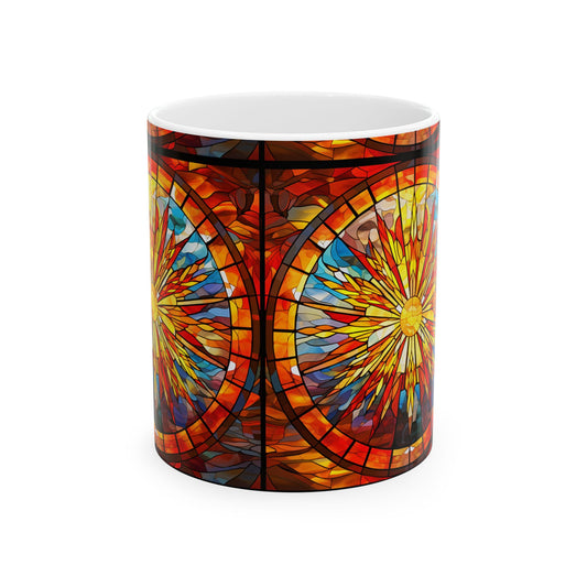 Stained Glass Sunburst Ceramic Mug 11oz Item #110451