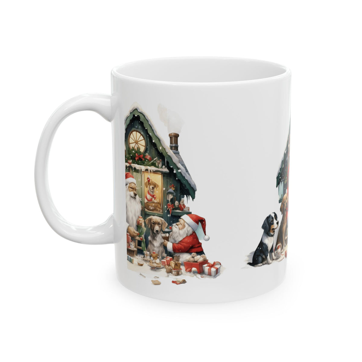 Christmas Santa and Pets Holiday Ceramic Mug 11oz Item #395347