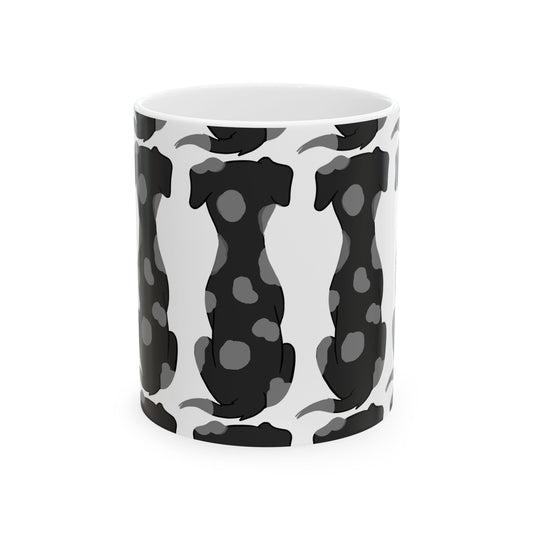 Dog Print Ceramic Mug – Black & White Pattern 11oz Item #571898