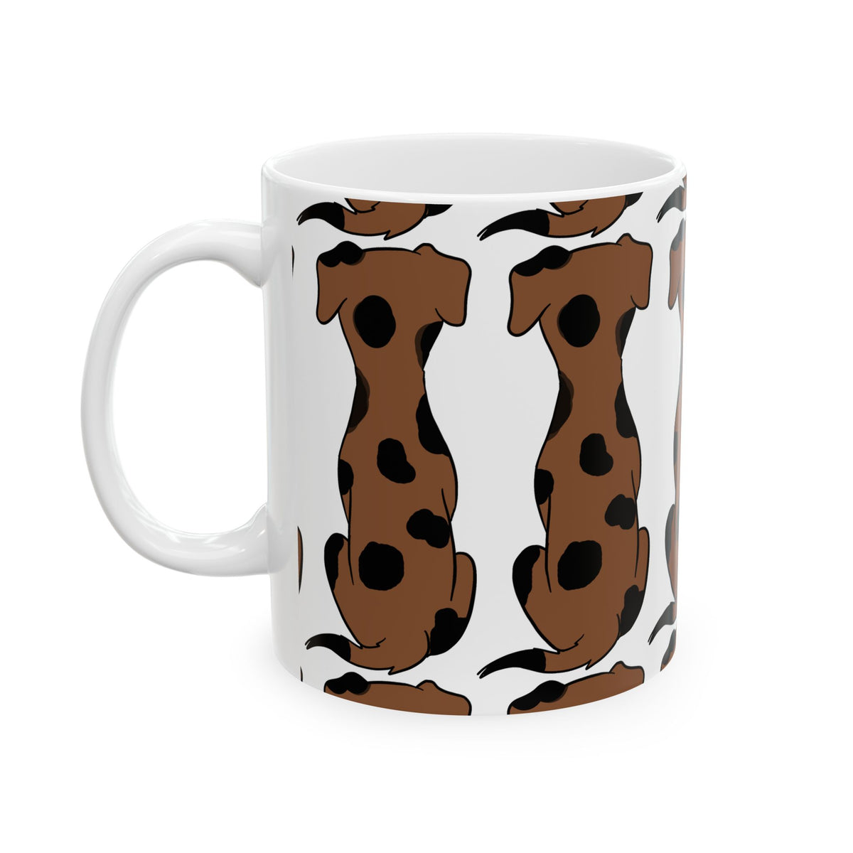 Brown Spot Dachshund Pattern Ceramic Mug 11oz Item #31666