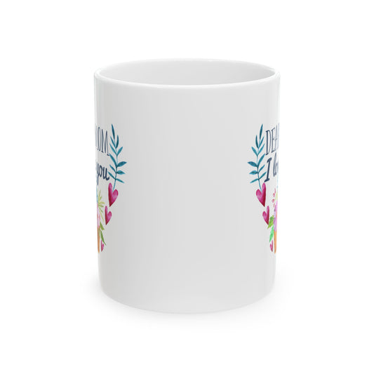 Mother’s Day Floral Mug – "Dear Mom, Thank You" Ceramic Coffee Cup 11oz Item #952325