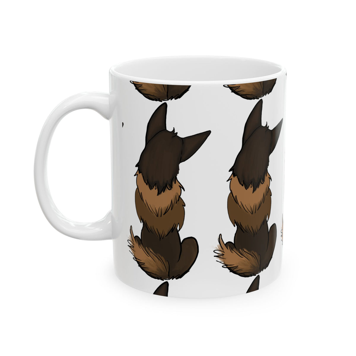 German Shepherd Pattern Ceramic Mug — Cute Dog Pawfect Coffee Cup 11oz Item #335891