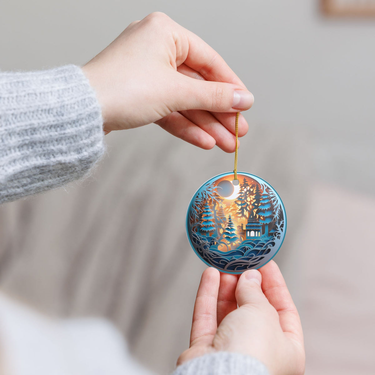 Enchanted Forest Ceramic Ornament Item #793227