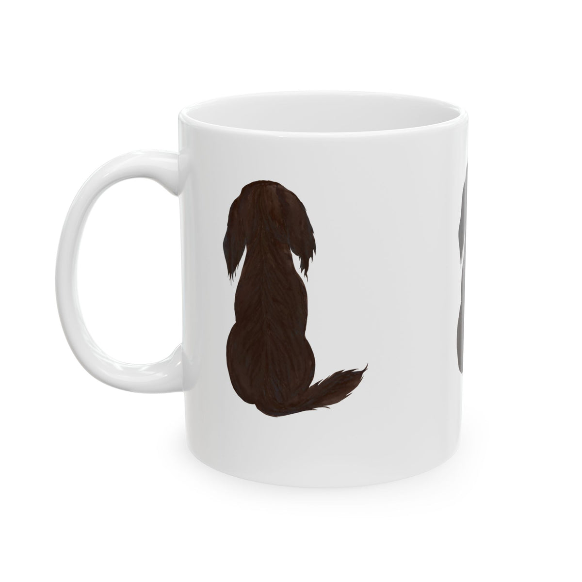 Dog Silhouette Mug – Back View Ceramic Coffee Cup 11oz Item #15732