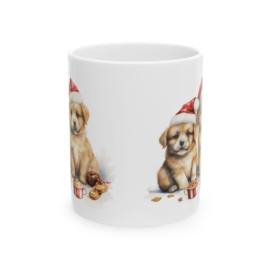 Christmas Puppies In Santa Hat Christmas Mug 11oz Item #764977